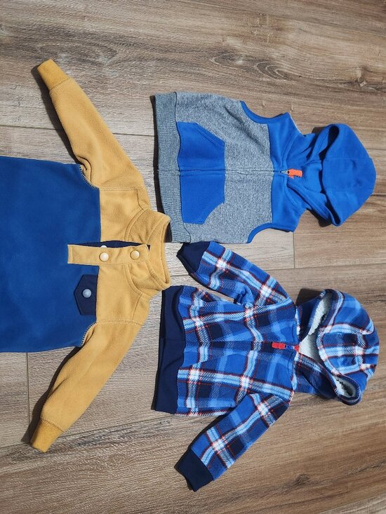 Carter's Baby Boy Jackets 6M - Hooded, Fleece, Button, Sleeves, Sleeveless - Picture 3 of 15